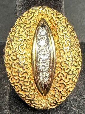 OOAK Custom 14k Yellow & White Gold NSFW Lip Ring w/ 5 Round Cut Diamonds
